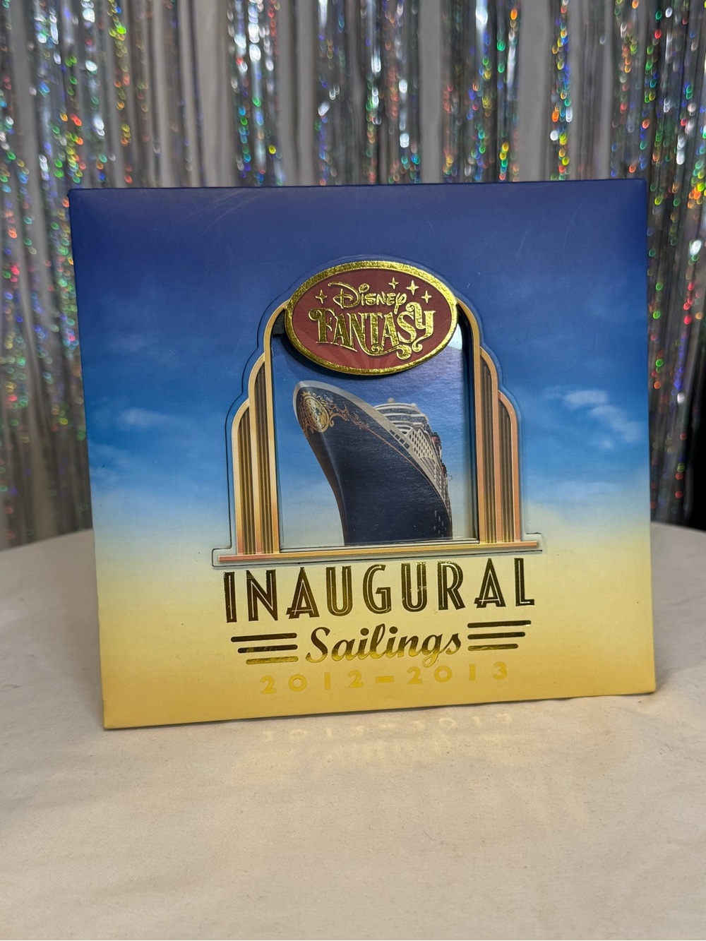 Disney Fantasy Gold and Blue Inaugural Sailings Decorative Photo Album